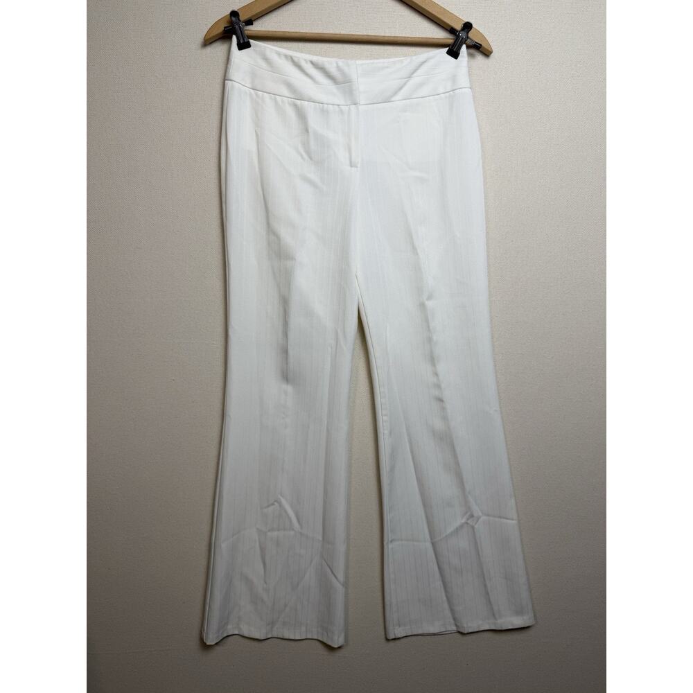 IZ Byer California Women's Ivory Pants Sz‎ 9 Wide Leg Flat Front Career Office